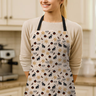 Tablier Cute Citrouille Chat Noir Halloween Motif