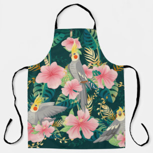 Tablier Cute Cockatiel Parrot Motif Vintage