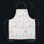 Tablier Cute Colorful Christmas Hand Drawn Doodle Pattern<br><div class="desc">Cook, bake, and celebrate in festive style! This Cute Colorful Christmas Hand Drawn Doodle Pattern Apron brings holiday cheer straight to the kitchen. Covered in playful, hand-drawn Christmas doodles — from Christmas sweaters, feast, cocktails, gifts and ornaments to stars, mistletoe and tree — this bright and whimsical pattern adds a...</div>