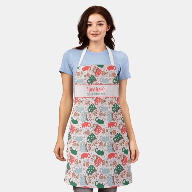 Tablier Cute Cookie Baking Crew Personnalisé (Porté)