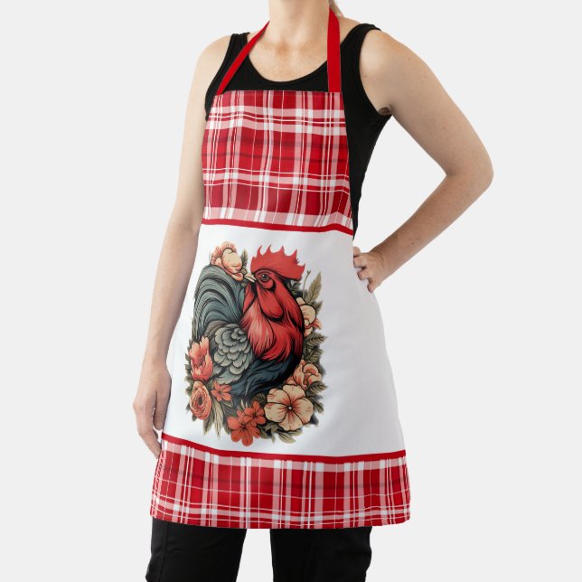Tablier Cute Country rooster amoureux cuisine (Insitu)