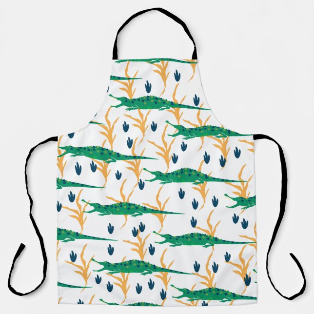 Tablier Cute crocodiles seamless pattern. Cartoon animals. (Recto)