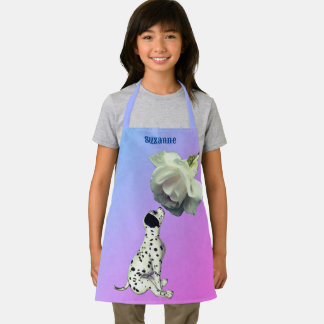 Tablier Cute Dalmatien Chiot Rose Animal Personnalisé