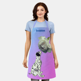 Tablier Cute Dalmatien Chiot Rose Animal Personnalisé