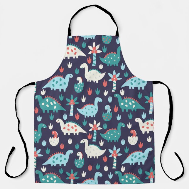 Tablier Cute dinosaure sans couture motif (Recto)