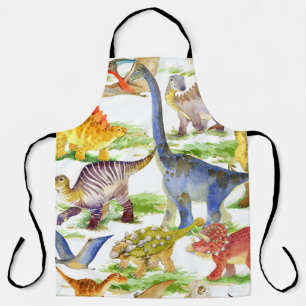 Tablier Cute Dinosaures Aquarelle Art sans fil