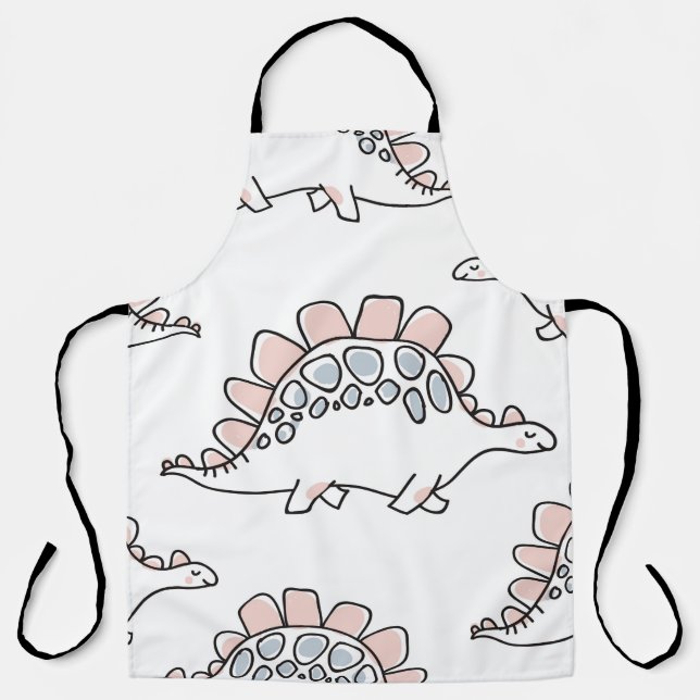 Tablier Cute dinosaures sans couture motif (Recto)