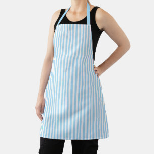 Tablier Cute Elegant Bleu clair et Blanc rayé