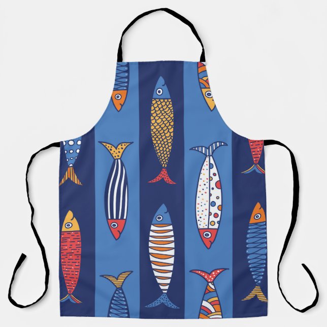 Tablier Cute fish. Kids background. Seamless pattern (Recto)