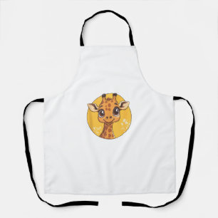 Tablier Cute Giraffe Face Big Eyes Amoureux des animaux