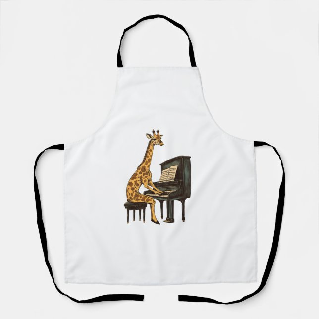 Tablier Cute Giraffe Jouer Piano Giraffes Musicien Musique (Recto)
