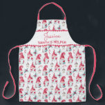 Tablier Cute Girly Santas Helper Name Christmas Gnome<br><div class="desc">Ce tablier de pâtisserie de Noël amusant, personnalisé, présente un arrière - plan de dessin animé gnome motif aux couleurs roses avec les mots "Jessica PÈRE NOËL HELPER". Quel cadeau d'hôtesse parfait pour le boulanger de vacances en famille. Cliquez sur "personnaliser ce modèle" pour ajouter votre nom et les mots...</div>