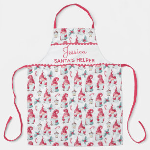 Tablier Cute Girly Santas Helper Name Christmas Gnome