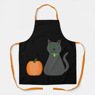 Tablier Cute Halloween Chat et Citrouille