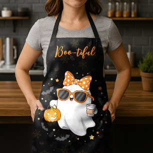 Tablier Cute Halloween Ghost Citrouille épice personnalisé
