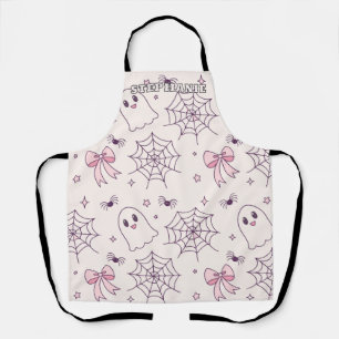 Tablier Cute Halloween Ghost & Spiderweb Motif