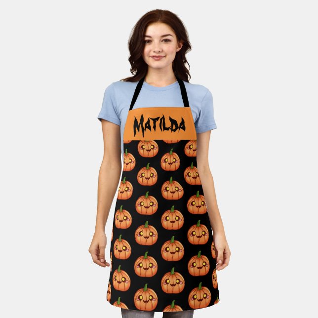 Tablier Cute Halloween Jack-o'-lantern (Porté)