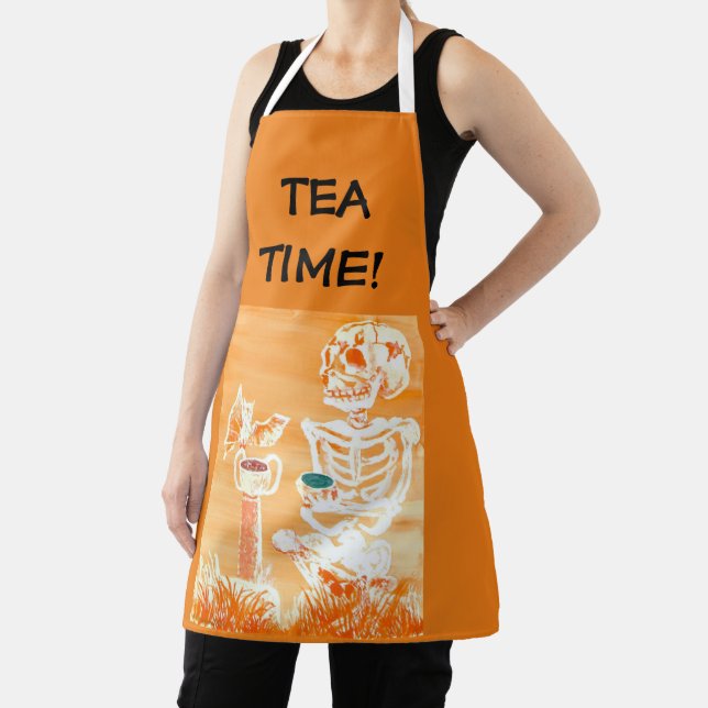 Tablier Cute Halloween Squelette-Bat Thé Kitchen Apron (Insitu)
