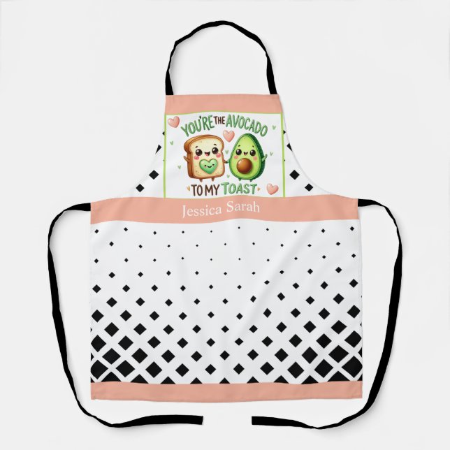 Tablier Cute Kawaii Alvacado et Toast (Recto)