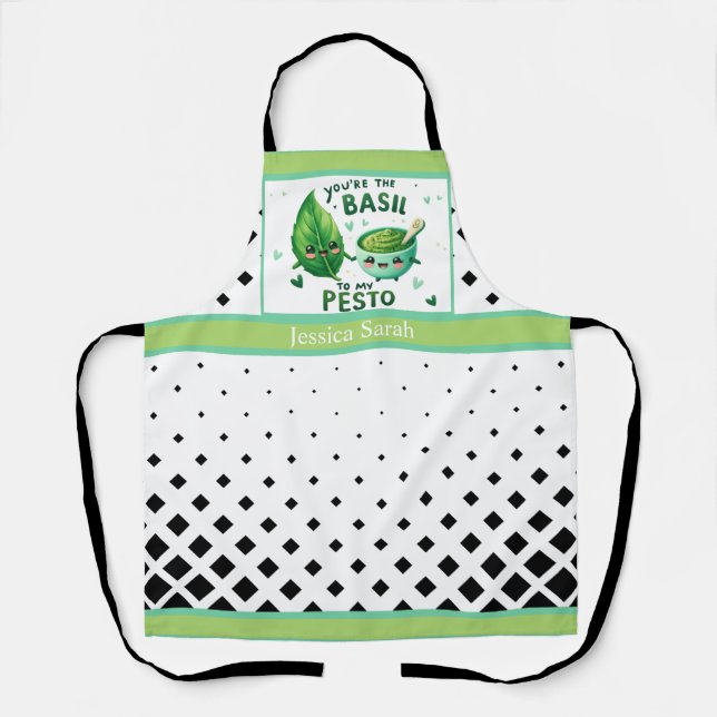 Tablier Cute Kawaii Basil et Pesto (Recto)