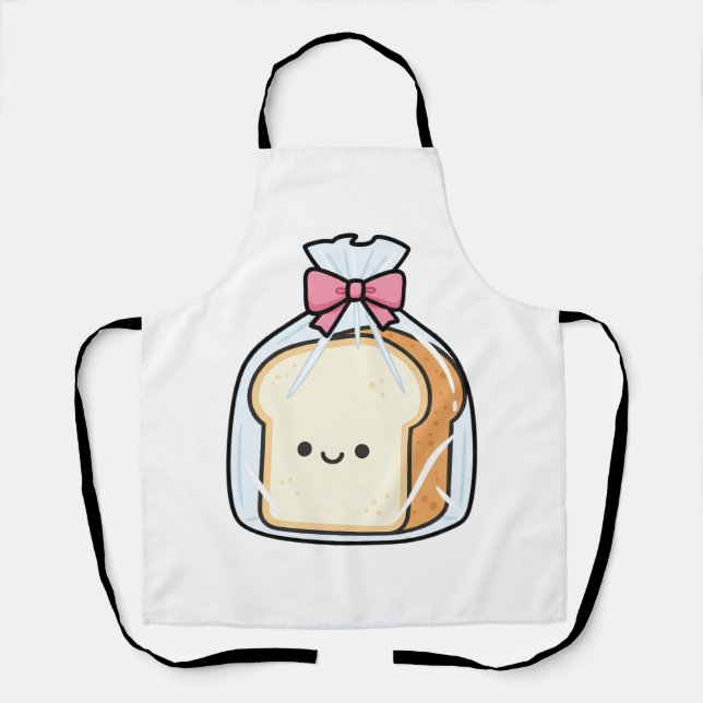 Tablier Cute Kawaii Cartoon Illustration of Sliced Bread  (Recto)