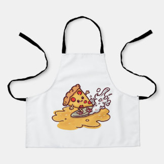 Tablier Cute Kawaii Pizza Apron Funny cheesy kitchen apron
