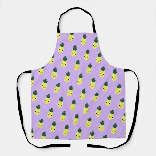 Tablier Cute Kawaii Smiling Motif d'ananas (Recto)