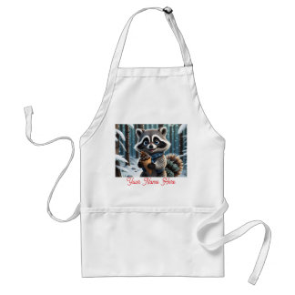 Tablier Cute Kawaii style Raccoon avec cône crème de pin