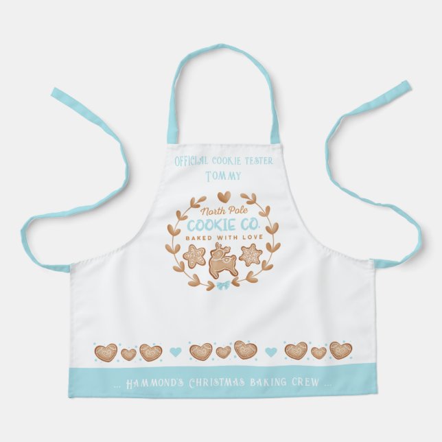 Tablier Cute Kids Cookie Baking Name Christmas Apron (Recto)