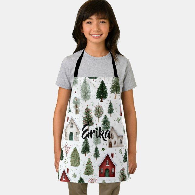 Tablier Cute Kids Holiday Apron with Name (Insitu)