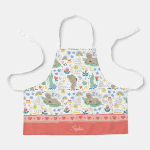 Tablier Cute Koala Motif avec nom de fille rose