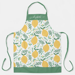 Tablier Cute Lemon Feuille Vert Jaune Fille Nom du script
