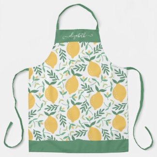 Tablier Cute Lemon Feuille Vert Jaune Fille Nom du script