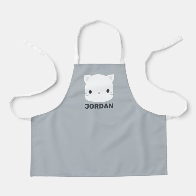 Tablier Cute Little Chat avec nom personnalisé Apron (Recto)