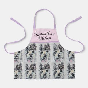 Tablier Cute Llama Aquarelle Peinture Animal Girls Apron