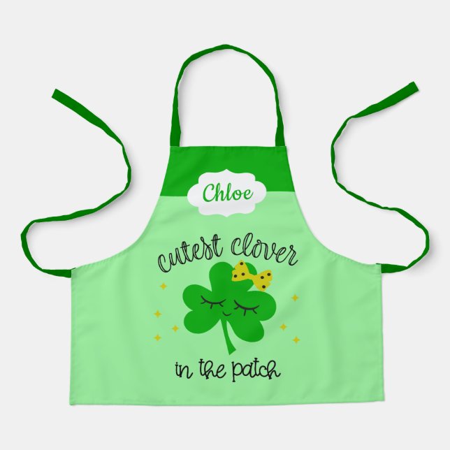 Tablier Cute Lucky Four Leaf Clover St. Patricks Day Kids (Recto)