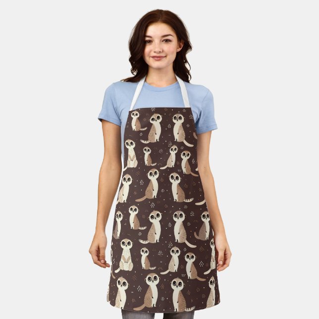 Tablier Cute Meerkat Motif (Porté)