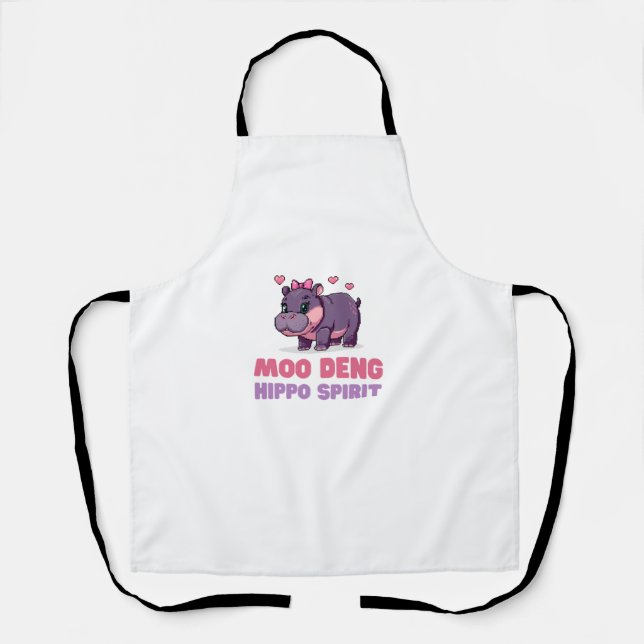 Tablier Cute MOO DENG HIPPO PIRIT Pixels Animal Adventure (Recto)