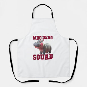 Tablier Cute MOO DENG SQUAD Baby Hippo Team Cheer Girls Te