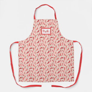 Tablier Cute Motif Chili poivrons sur rose
