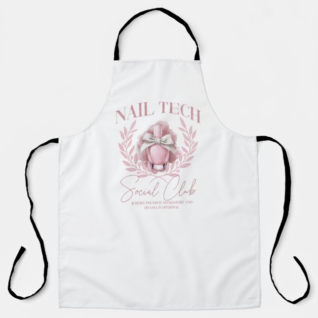 Tablier Cute Nail tech Coquette Nail Polonais Social Club (Recto)