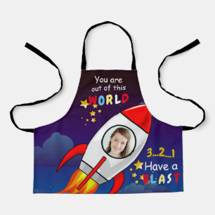 Tablier Cute Outer Space Rocket Ship Blast Off Birthday