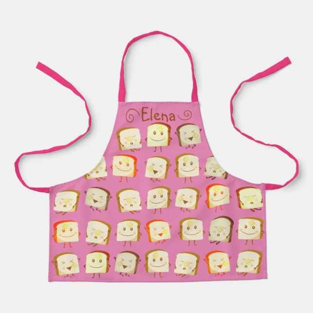 Tablier Cute pain beurre cuisine cuisson personnalisée (Recto)