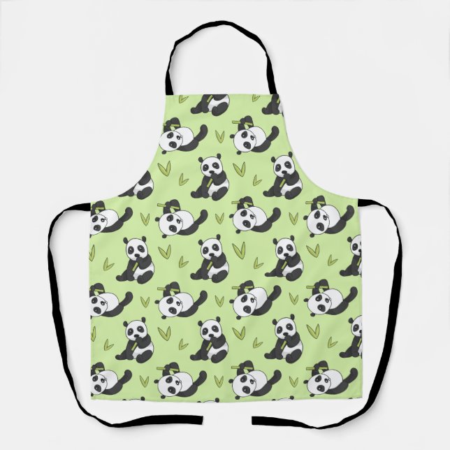 Tablier Cute Panda bamboo Animal Pattern Gift Cute Summer (Recto)