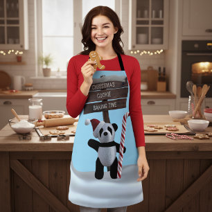 Tablier Cute Panda Christmas Cookie Baking Time Apron