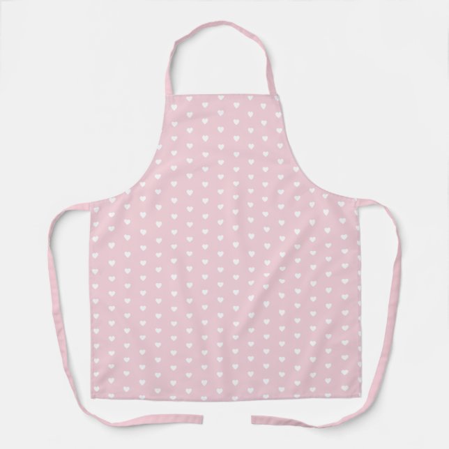 Tablier Cute Pastel Pink Heart Motif Baker (Recto)