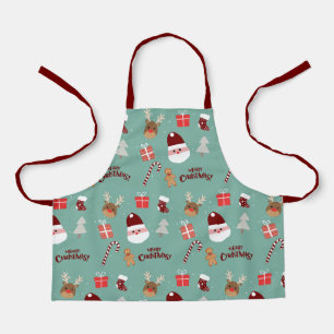 Tablier Cute Père Noël Reindeer Sucre de canne Motif en pa