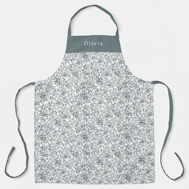 Tablier Cute Personalised Floral Botanical Pattern Apron (Recto)