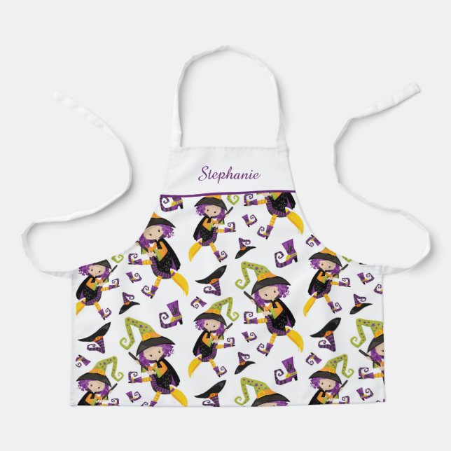 Tablier Cute Personnalisé Halloween sorcier Motif Apron (Recto)