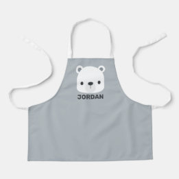 Tablier Cute petit ours polaire avec nom personnalisé